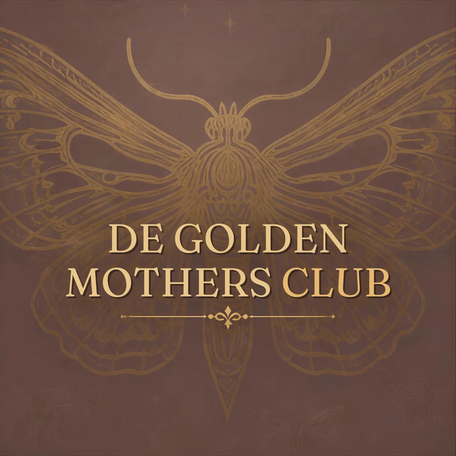 Golden moth emblem logo